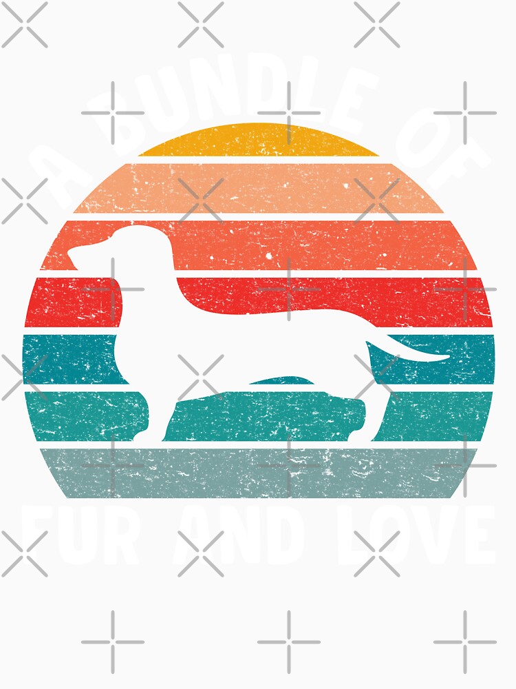 A Bundle Of Fur And Love Retro Sunset Dachshund Puppy by finchestee