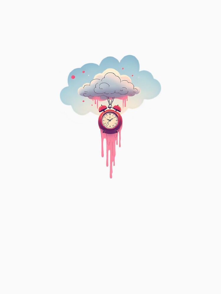 Drifting Time – Surreal Cloud Clock Aesthetic by StickerStudio14