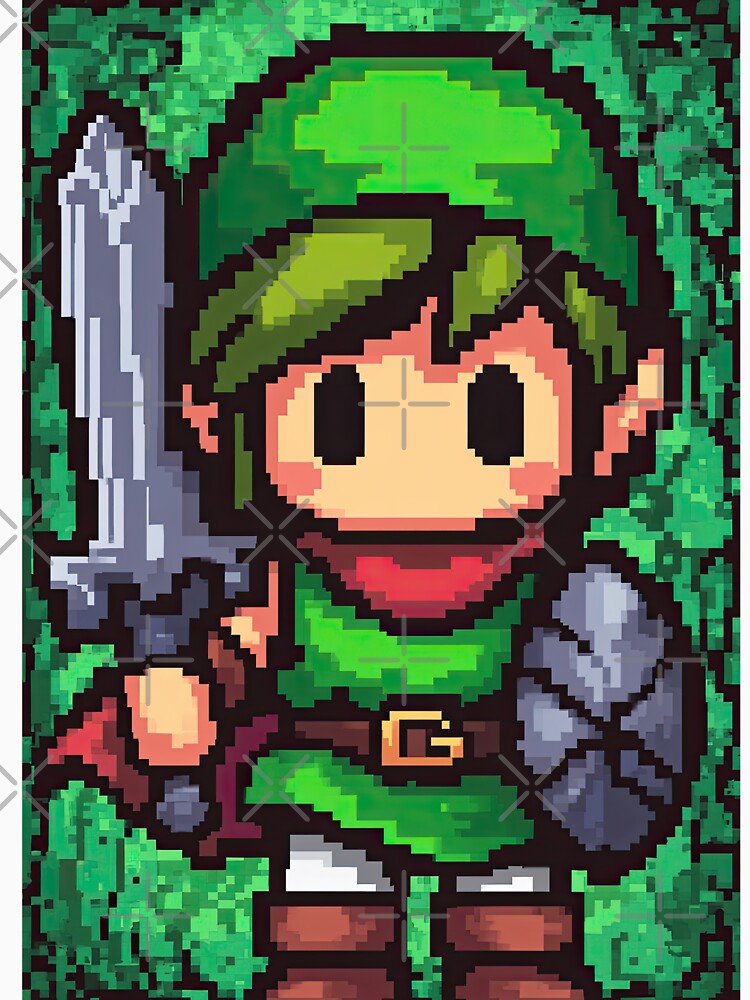 Glowing Pixel Adventurer Facing Green Power by Piotrek0001