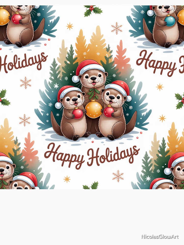 Happy Holidays Otter by NicolasGlowArt