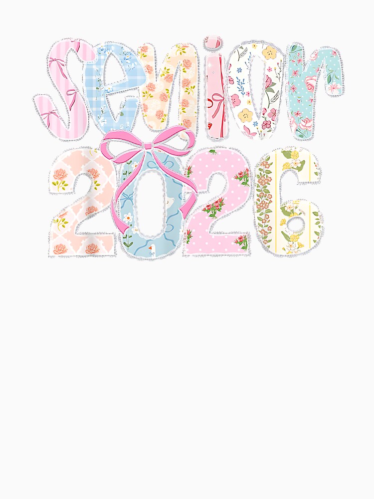 Senior 2026 Pastel Floral Patchwork Letters with lace Bow by Boutkimaewab