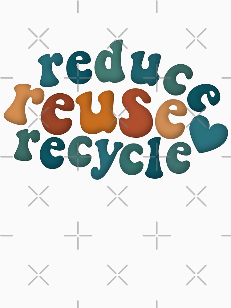 Reduce Reuse Recycle Blue Orange Retro Environmental Advocacy by cashewdays