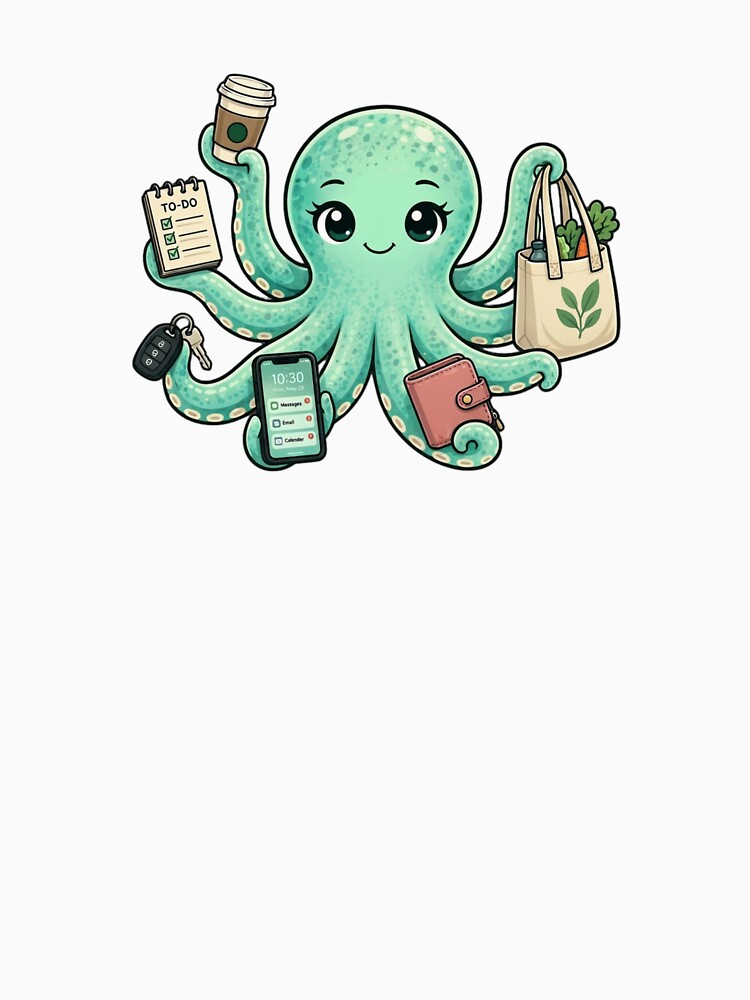 Chaotic Multitasking Octopus Running Errands by just a midlife crisis