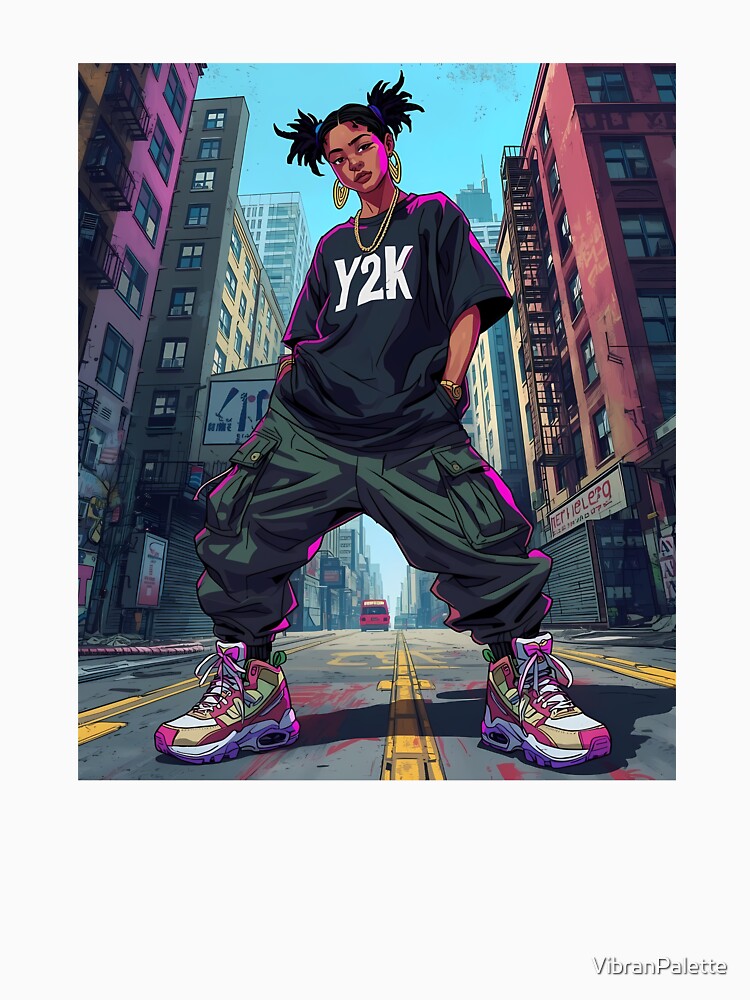 Urban Street Style: Bold Y2K Outfits & Grunge Aesthetic in Graffiti City Art by VibranPalette