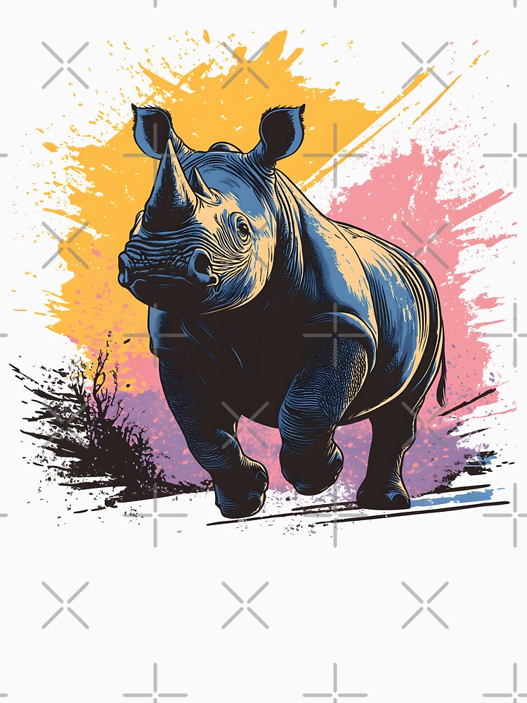 Black Rhino Running by AlchemyColor