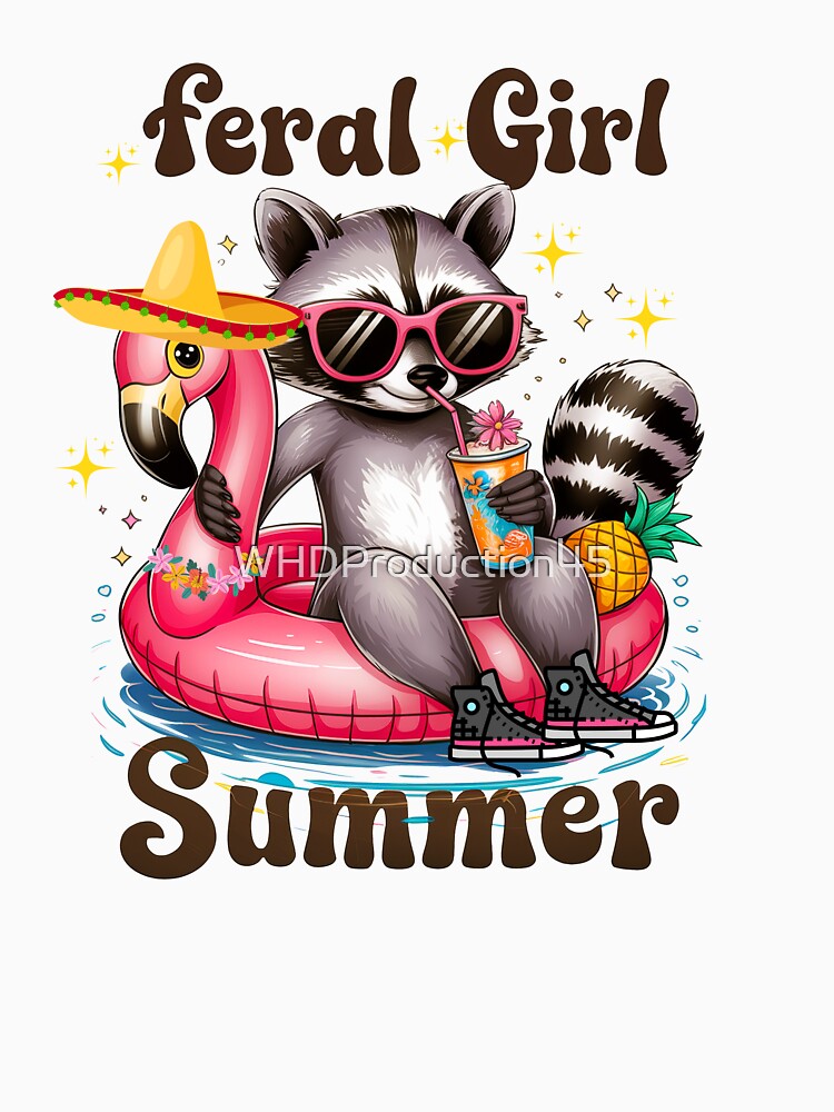 Feral Girl Summer Racoon Party time by WHDProduction45