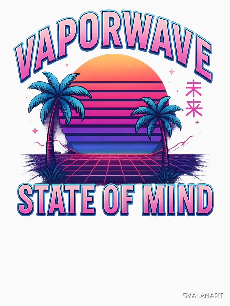 Vaporwave State of Mind – Retro Sunset & Synthwave Design by SVALANART