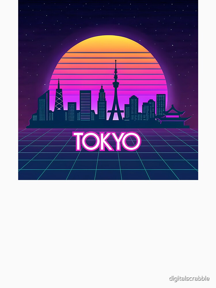 Tokyo Neon Skyline – Retro Vaporwave Aesthetic by digitalscrabble