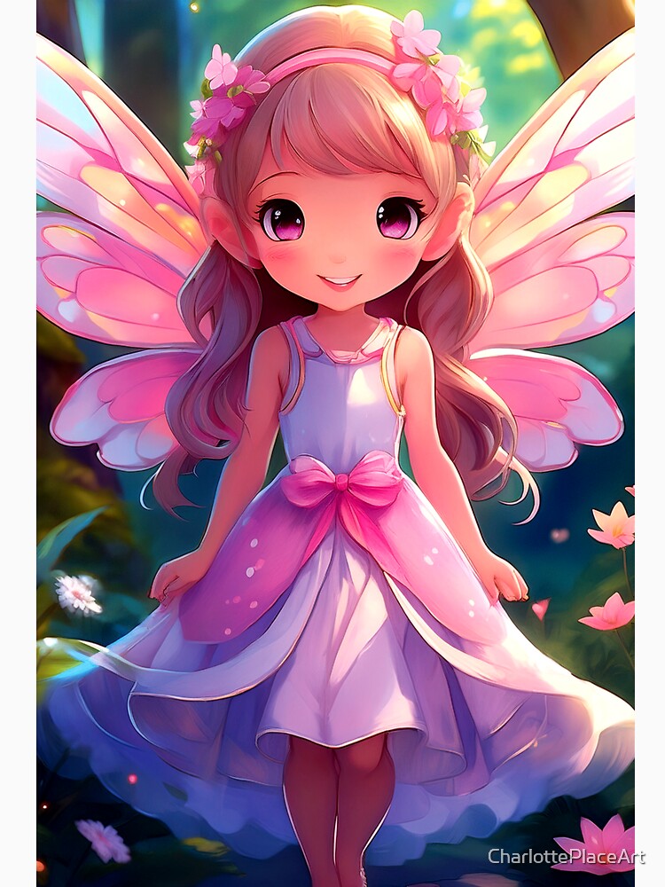 Versatile Happy Fairy Girl Card For Any Occasion by CharlottePlaceArt