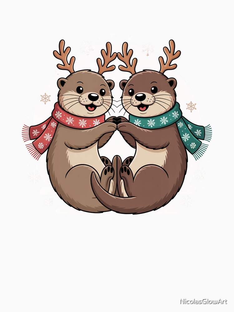 Christmas Otters by NicolasGlowArt