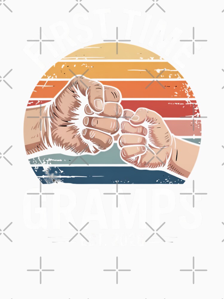 First Time Gramps Est 2026 Retro Fist Bump New Grandpa Design by Gogetgiggles
