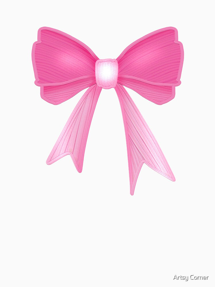 Cute Pink Bow Aesthetic – Coquette Style Ribbon Illustration by Artsy Corner
