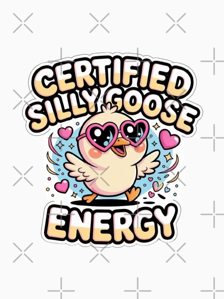 Certified Silly Goose Energy Kawaii T-Shirt – Cute Funny Goose Cartoon Aesthetic Design for Gen Z & Gift Buyers by GemBob Creations