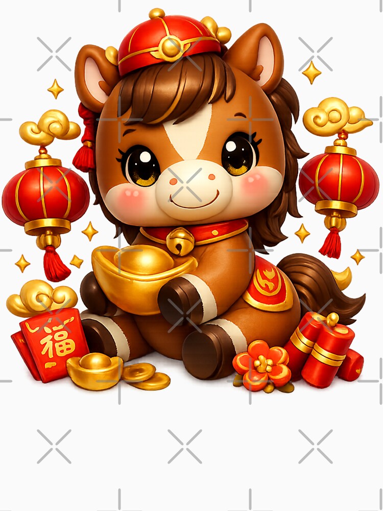 Year of the Horse | Cute Chinese New Year Zodiac Art by Moons Studio
