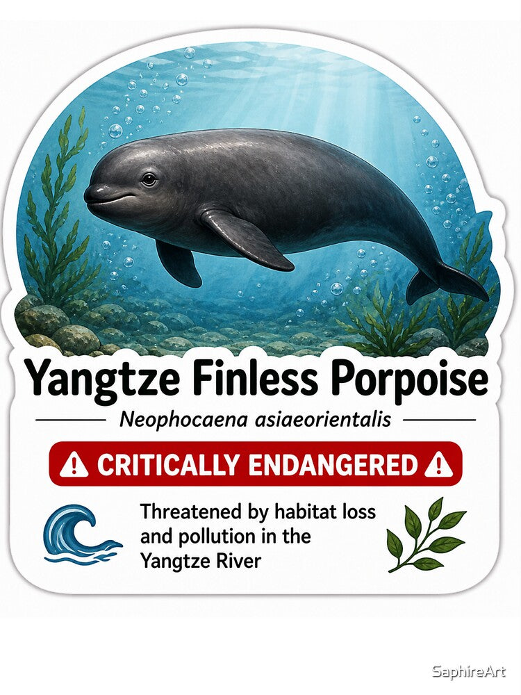 Yangtze Finless Porpoise – Critically Endangered River Dolphin by SaphireArt