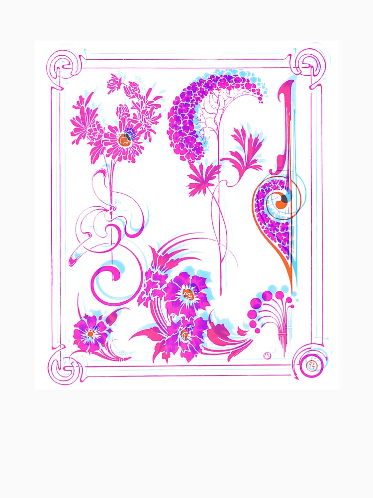 Glitch Art Nouveau Pink Symbols by BioDigital-Jazz