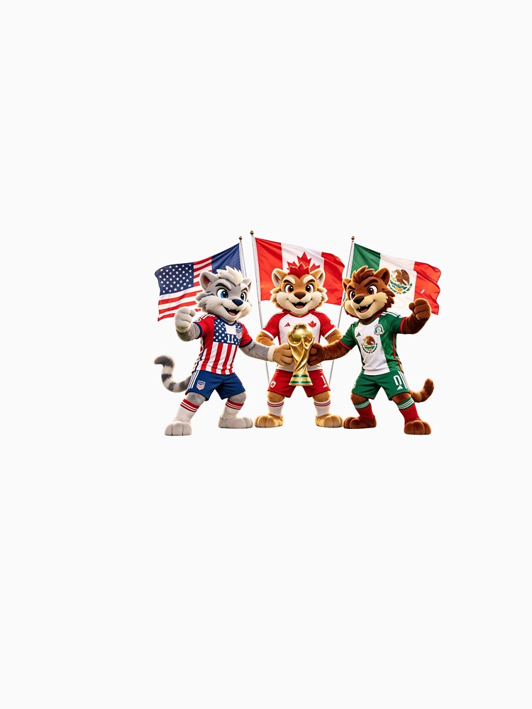 World Cup 2026 Host Nations Mascots - USA Canada Mexico Soccer Champions by monasants