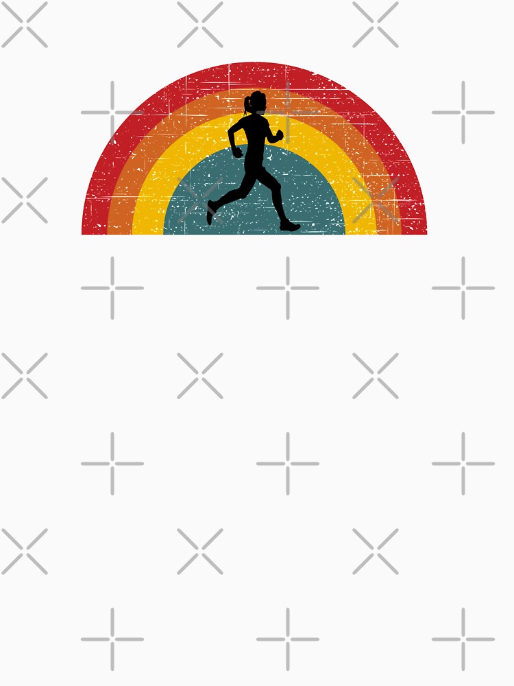 Woman Trail Runner - Vintage Half Circle Sunset by HeatherPore