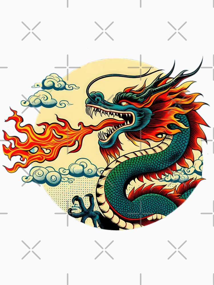 vintage Chinese Dragon Fire Breath by Expressions-Sel