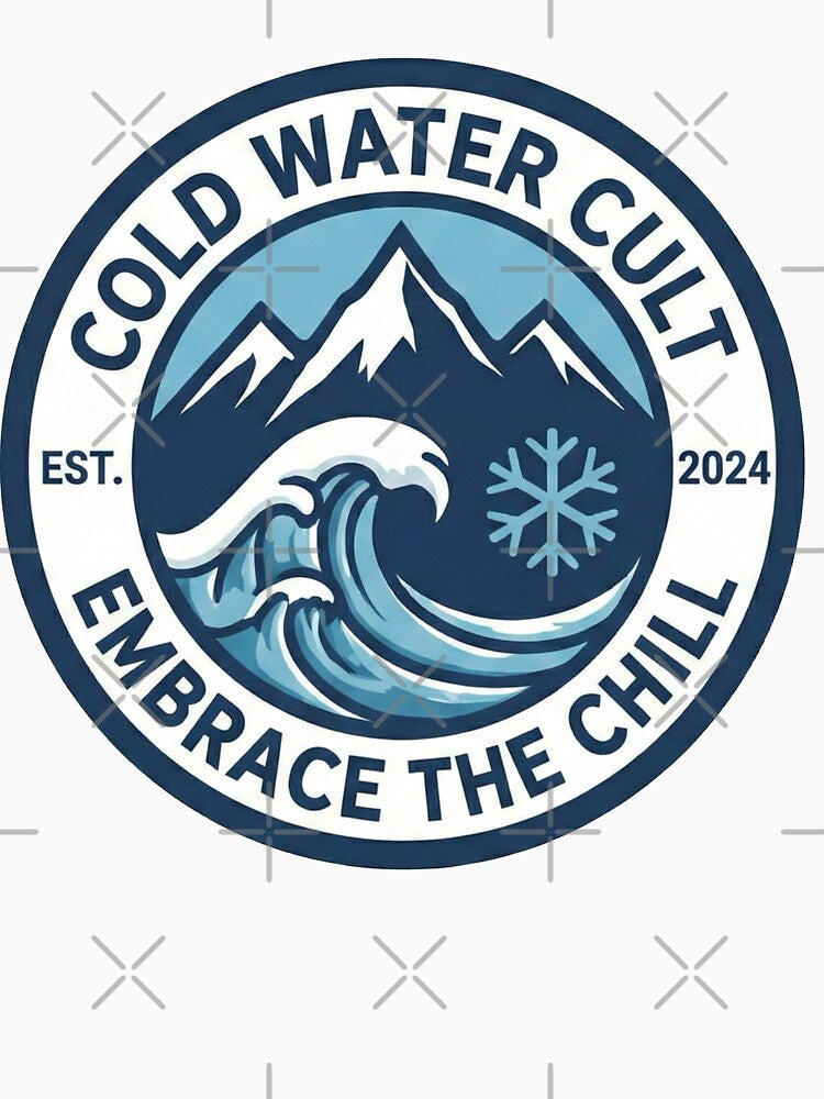 Cold Water Cult Sticker – Embrace the Chill Badge | Ice Bath & Cold Plunge Club Design | Retro Outdoors Logo by Healy’s Awesome Designs