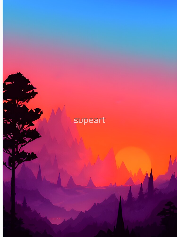 Minimalist Landscape Mountain Trees Prints: A Unique and Eye-catching Addition to Your Home by supeart