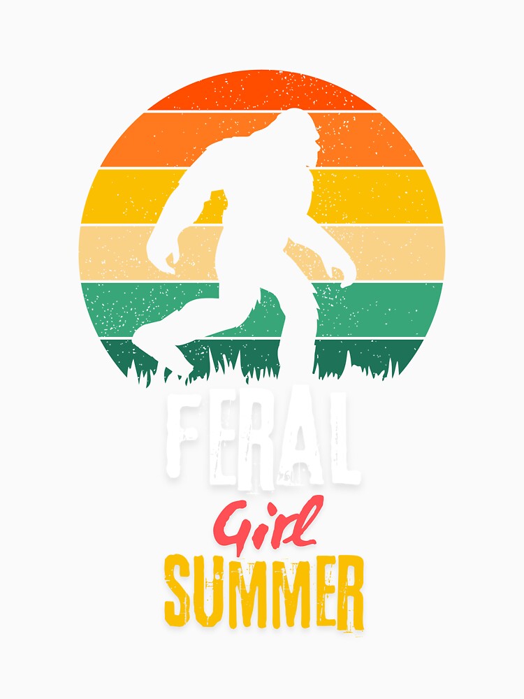 Feral Girl Summer Retro Vintage T-Shirt by BlueGoldArt