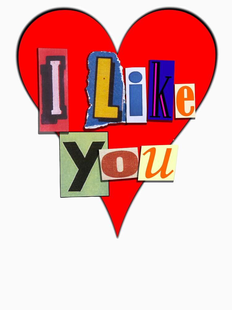 Retro Ransom Note I Like You Heart Collage by IntrusiveMind210