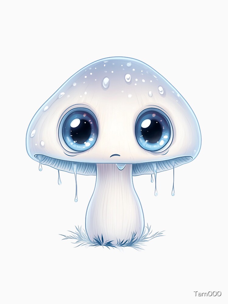 Adorable Crying Kawaii Mushroom Illustration by Tarn
