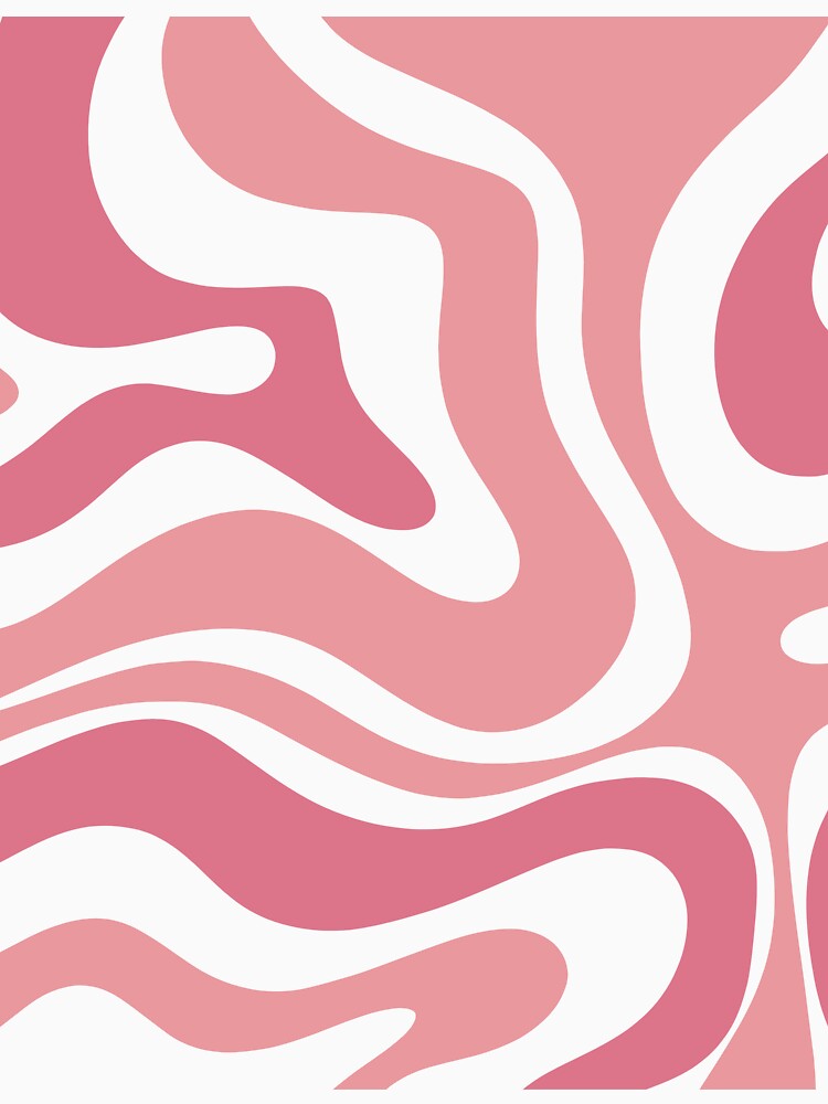 Modern Retro Liquid Swirl Abstract Pattern Square in Thulian Pink and Cream by kierkegaard