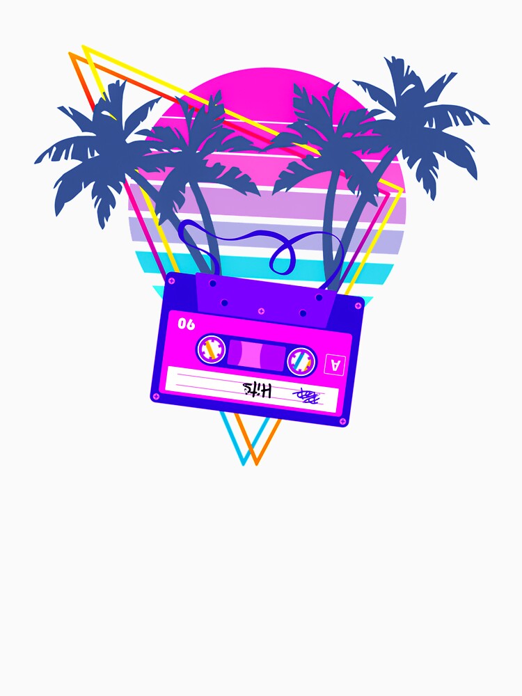 Vaporwave Aesthetic Art - 90s Sunset Cassette Tape in Outrun Synthwave style by Hitagivapor