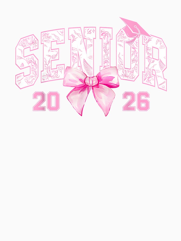Senior 2026 Coquette Pink Bow Girls Class of 2026 Graduation by Boutkimaewab