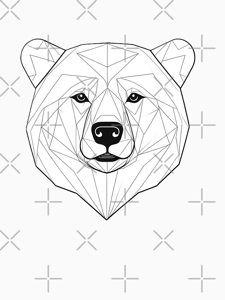 Minimalist Bear Line Art – Modern Symmetrical Wildlife Illustration - 7 by RELAX STATION