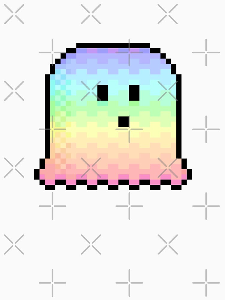 pixel art rainbow pride ghost sprite by sezalilly