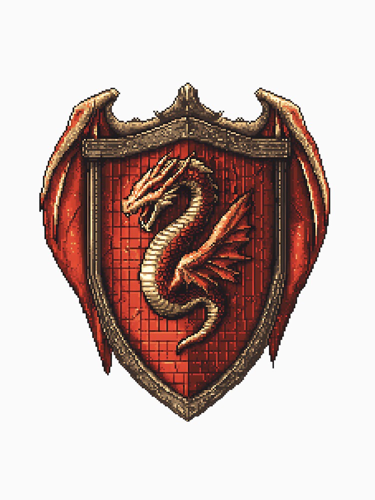 Pixel Art Dragon Shield by bapupa