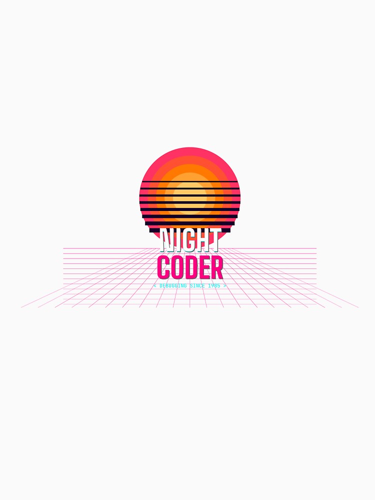 Night Coder Synthwave Retro Developer by vektor42