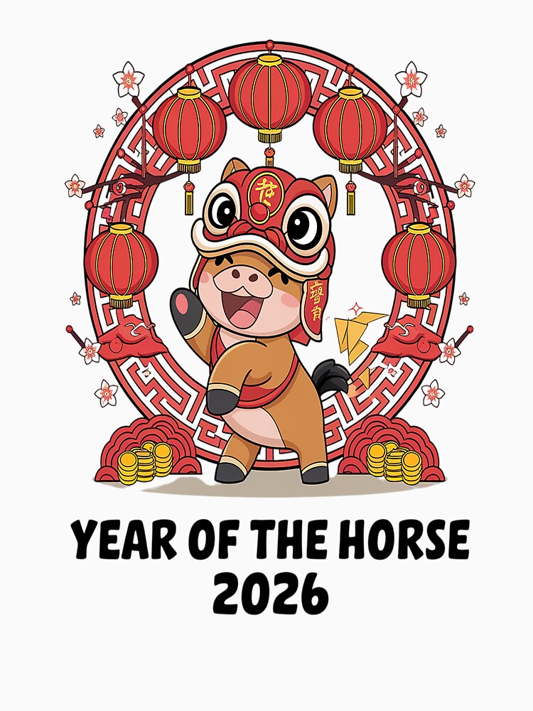 Year of the Horse 2026 Lunar New Year Chinese Zodiac Horse by SIGORDESIGN