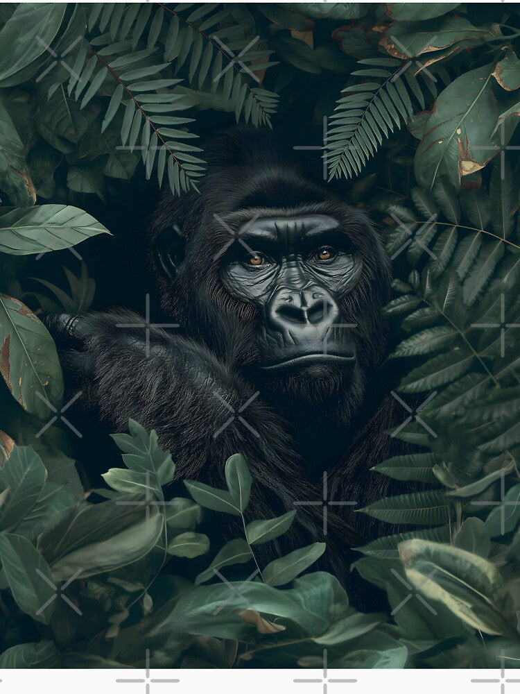 Mountain Gorilla in Jungle, Wildlife by GuildedWordGraphics