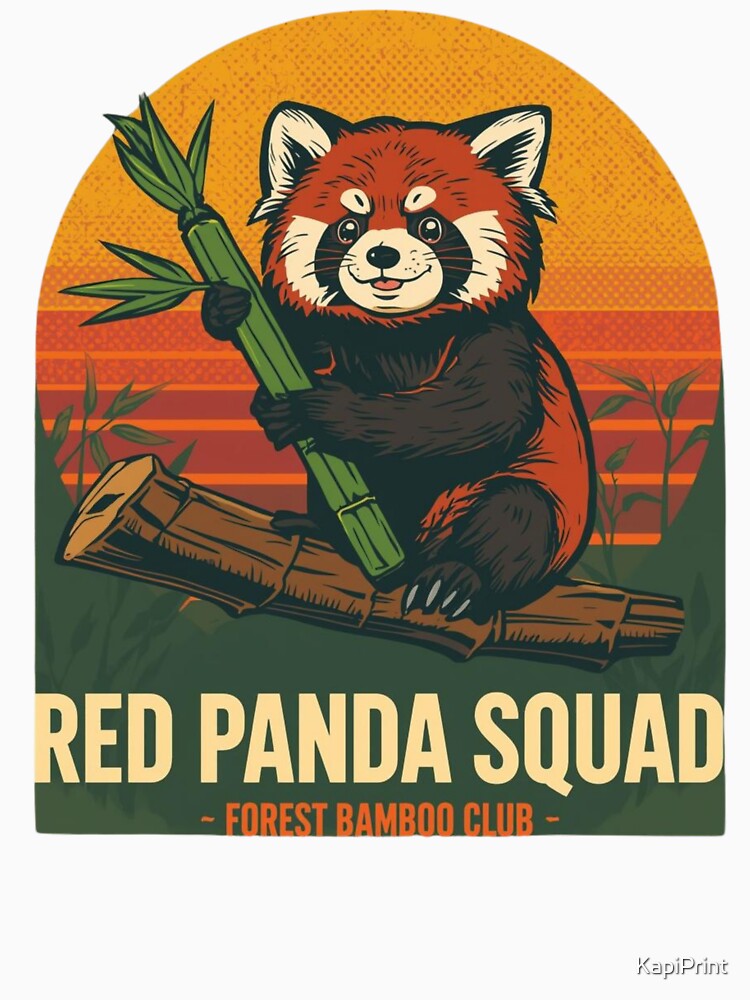 Red Panda Squad – Forest Bamboo Club by KapiPrint