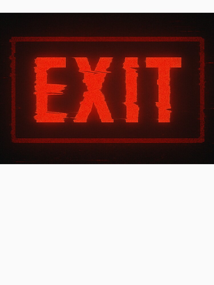 Glitched EXIT Sign – Weirdcore Red Neon Aesthetic by ExitSignArchive