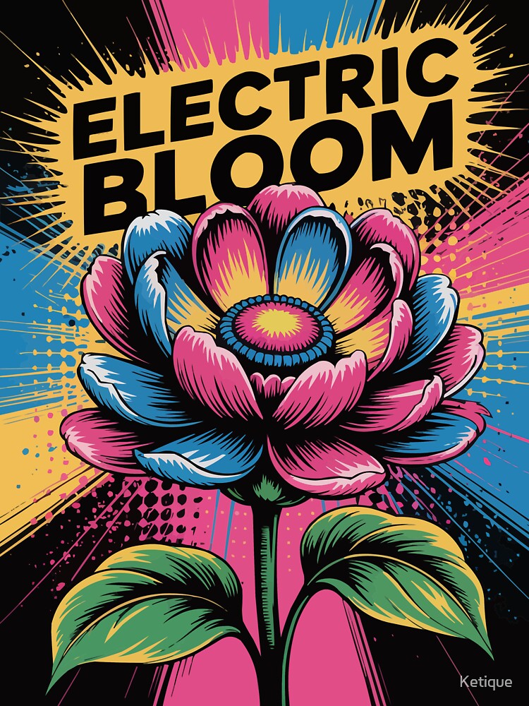Electric Bloom of Color Pop Art by Ketique
