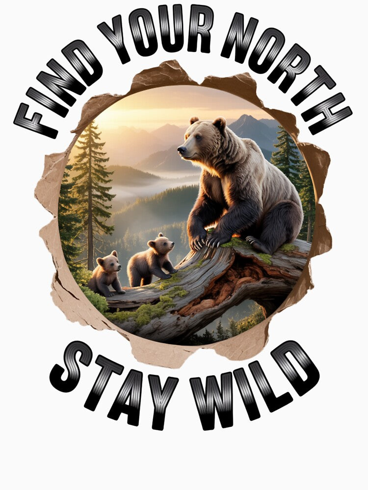 bear family - hiking - camping - national park – bear adventure - scenic view - woodland - rustic - alpine - pacific northwest - canadian wilderness - leave no trace - protect the wild - bear country by JansenGS