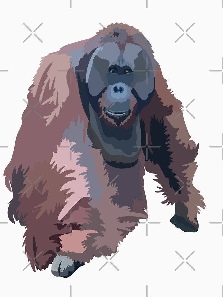 O is for Orangutan,Orangutan – Majestic Great Ape Wildlife Illustration by PrettylittlepastelUk