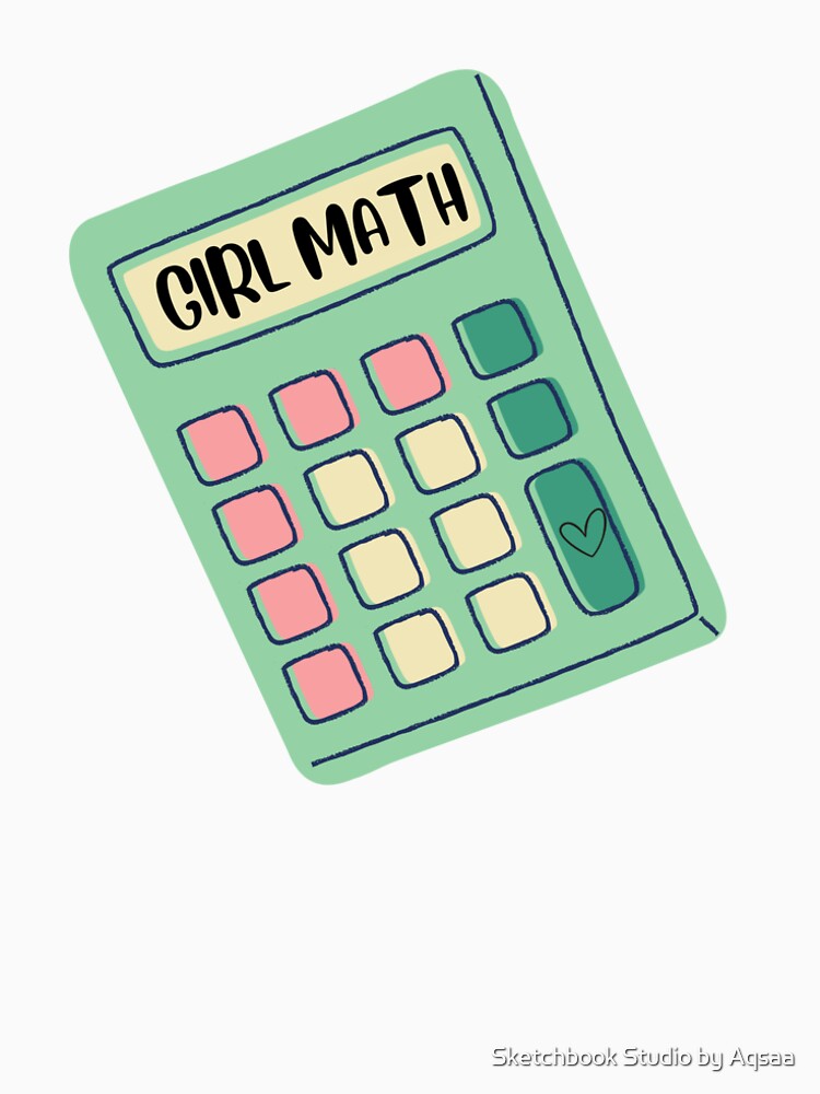 Girl Math Cute Journaling Planner Green Pink Funny by Sketchbook Studio by Aqsaa