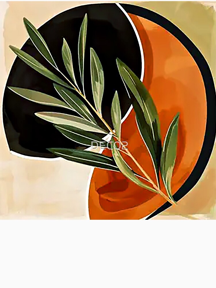 Boho Abstract Minimalist Leaf Design In Warm Earthtones by DEC02