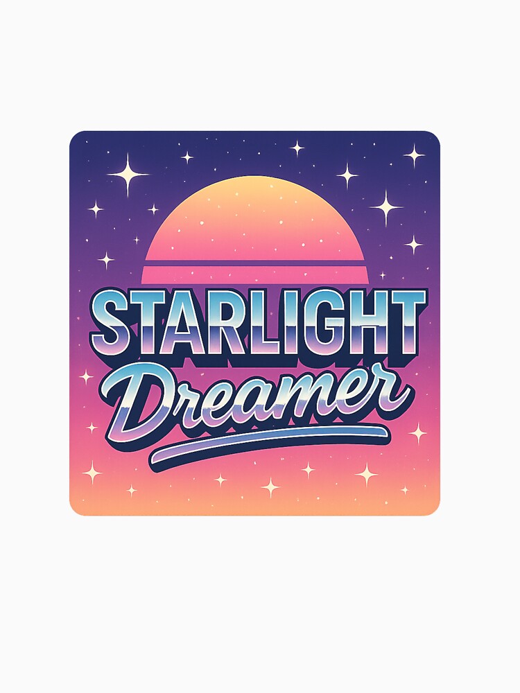 Starlight Dreamer | Retro 80s Synthwave Galaxy Aesthetic Chrome Design by DJCApparel