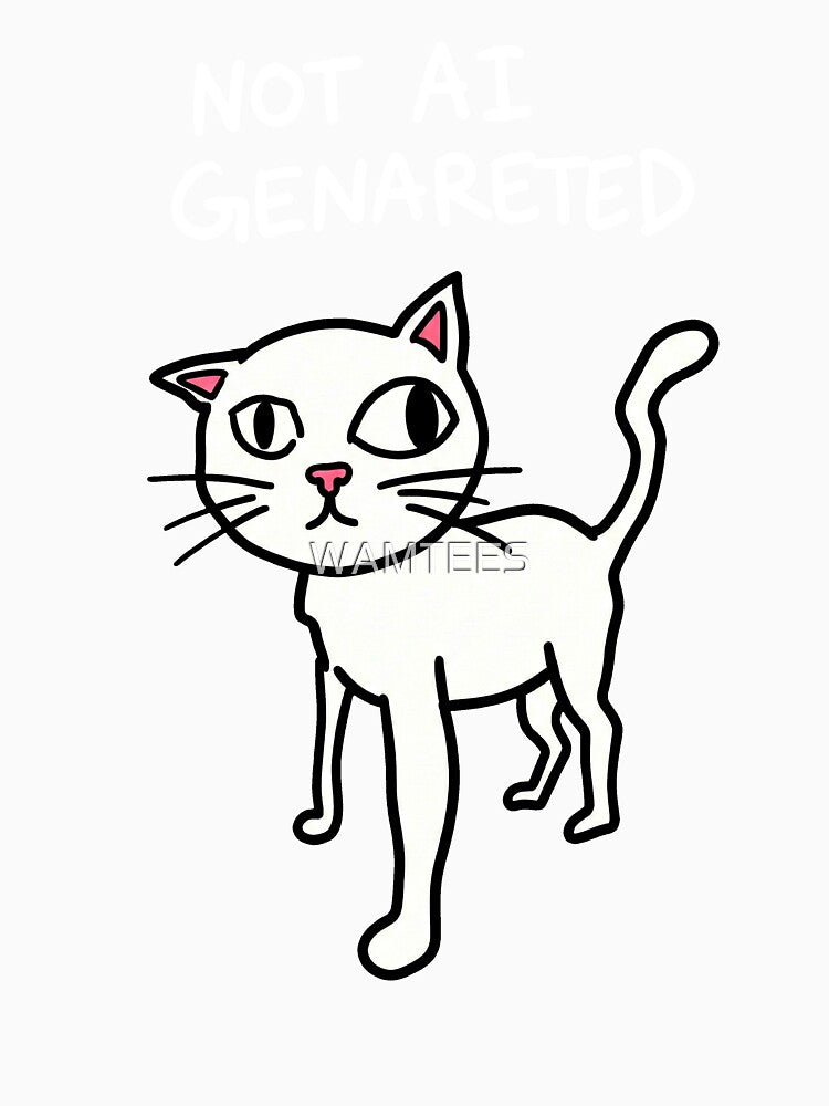 Not AI Generated Funny Cat Artist Joke by WAMTEES