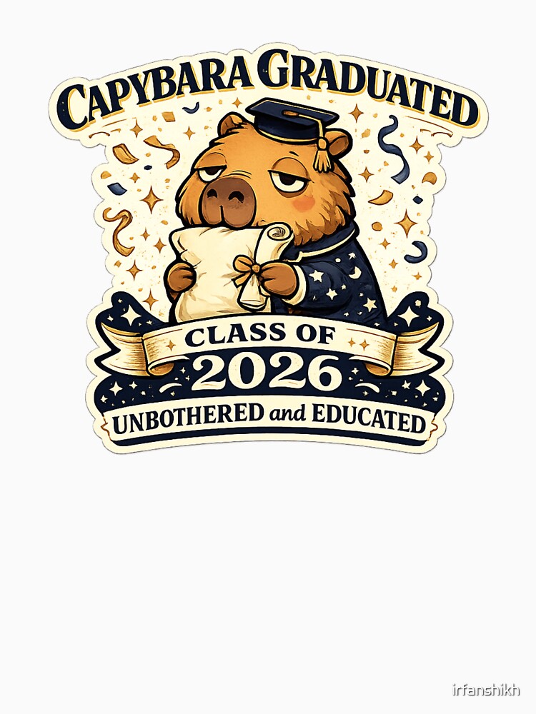 Capybara Graduated Class of 2026 Unbothered and Educated – Funny Cute Graduation Art | Grad Gift by irfanshikh