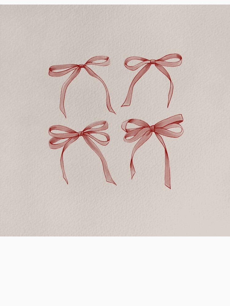 Coquette watercolour red bows by lacreationshop