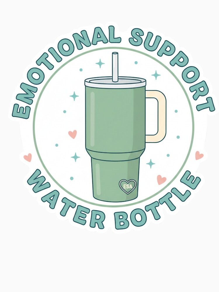 Emotional Support Water Bottle Sticker - Hydration Reminder Stanley Cup Hydroflask Funny by RealVibeVault