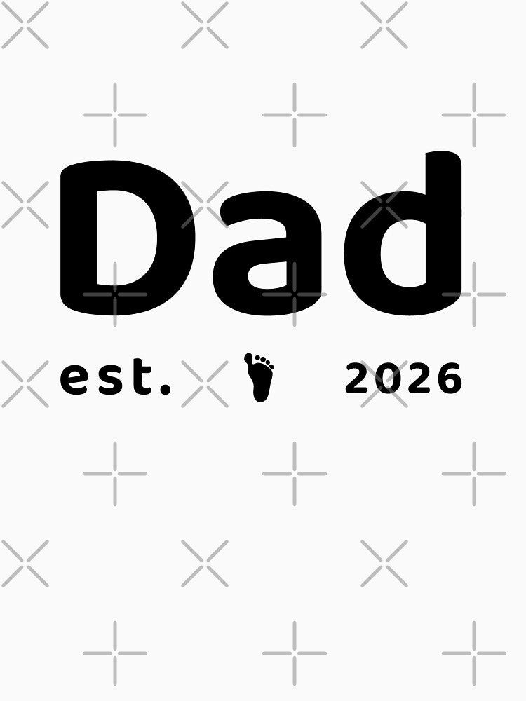 Dad Est 2026 Baby Footprint T-shirt by 7Closset